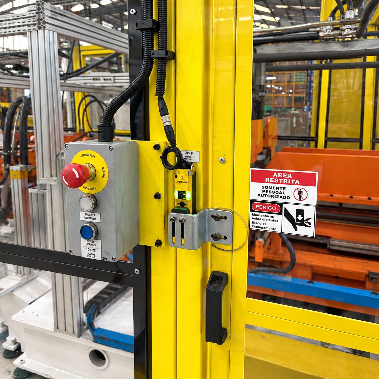 Proteção de máquina industrial conforme NR-12